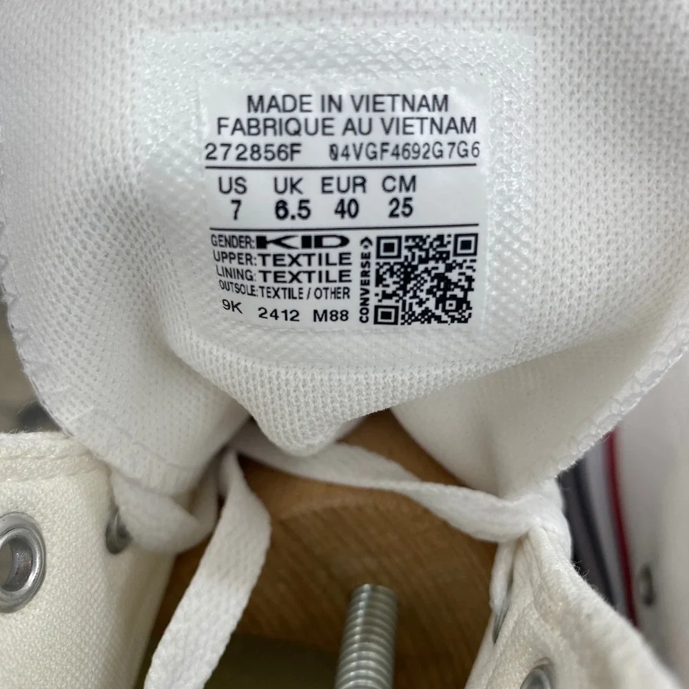 Converse Chuck Taylor All Star Move Sneakers Kids Size 7 White Platform High Top